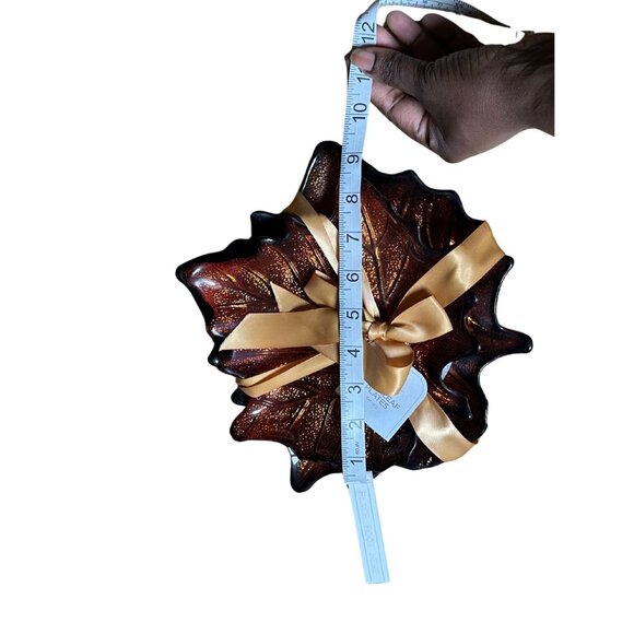 Vintage Hallmark Autumn Glass Leaf Plates, NWT Set of 2, Fall Decor, Thanksgivin - Picture 4 of 5